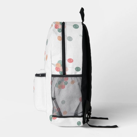 Kleurrijke Pastel partij ballonnen aangepaste naam Bedrukte Rugzak (Rechts)