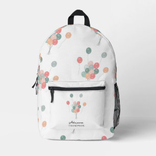 Kleurrijke Pastel partij ballonnen aangepaste naam Bedrukte Rugzak