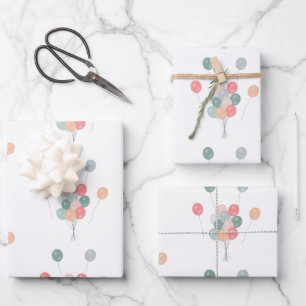 Kleurrijke Pastel Party Ballonnen Inpakpapier Vel