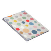 Kleurrijke Pastel Polka Dot Pattern Art Notitieboek (Rechterzijde)
