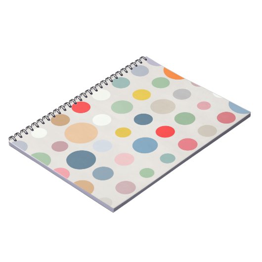 Kleurrijke Pastel Polka Dot Pattern Art Notitieboek (Linkerzijde)