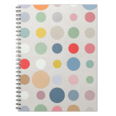 Kleurrijke Pastel Polka Dot Pattern Art Notitieboek (Voorkant)