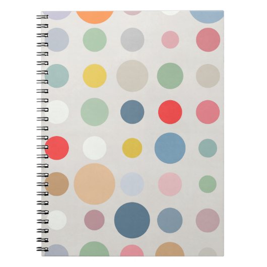 Kleurrijke Pastel Polka Dot Pattern Art Notitieboek (Voorkant)