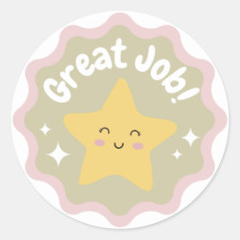 Kleurrijke pastel Schattigee geweldige baan voor k Ronde Sticker