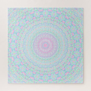 Kleurrijke Pastel Trippy Groovy Retro Hippie Manda Legpuzzel