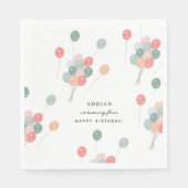Kleurrijke Pastel Verjaardagsfeestballonnen Modern Servet (Voorkant)