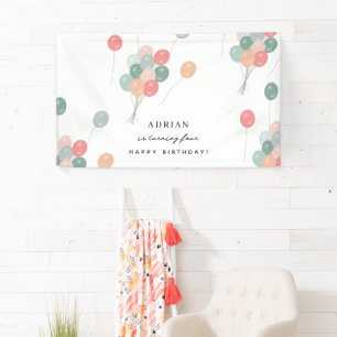 Kleurrijke Pastel Verjaardagsfeestballonnen Modern Spandoek
