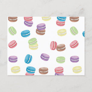 Kleurrijke Pastel Waterverf Franse Macarons Feestdagenkaart