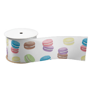 Kleurrijke Pastel Waterverf Franse Macarons Lint