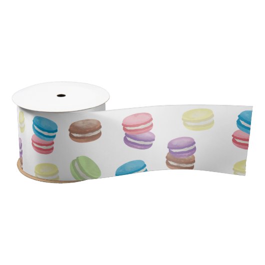Kleurrijke Pastel Waterverf Franse Macarons Lint (Spoel)