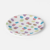 Kleurrijke Pastel Waterverf Franse Macarons Papieren Bordje (Gekanteld)