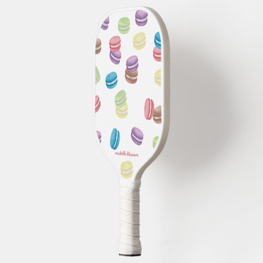 Kleurrijke Pastel Waterverf Franse Macarons Pickleball Paddle (Links)