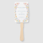 Kleurrijke Pastel Wildflower Meadow Wedding Progra Handwaaier (Voorkant)
