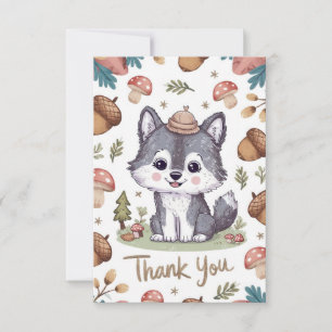 Kleurrijke Pastel Wolf Bedankkaart