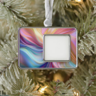 Kleurrijke Pastel Zijde Verzilverd Kader Ornament