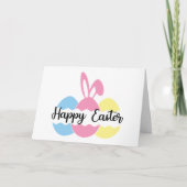 Kleurrijke Pastels Op Maat Gemaakte Pasen Vakantie Feestdagen Kaart (Voorkant)