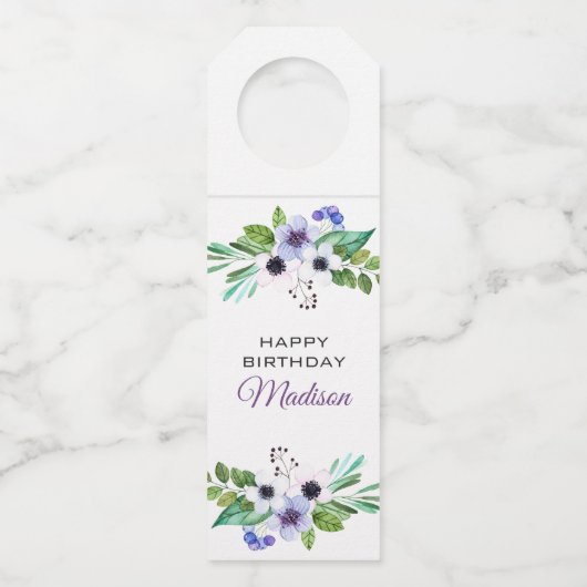 Kleurrijke pasteltinten boeket flessenhanger (Voorkant)