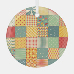 Kleurrijke patchwork: abstracte naadloze ornamente glas ornament