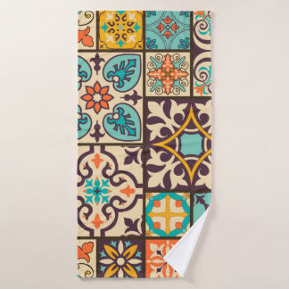 Kleurrijke Patchwork Islam Motieven Tegel Badhanddoek