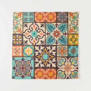 Kleurrijke Patchwork Islam Motieven Tegel Wandkleed