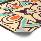 Kleurrijke Patchwork Islamitische Majolica Tegel Poster (Hoek)