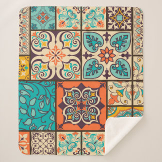 Kleurrijke Patchwork Islamitische Majolica Tegel Sherpa Deken