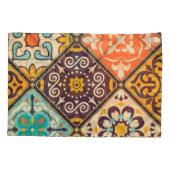 Kleurrijke Patchwork: Majolica Tegel Design Kussensloop (Achterkant)