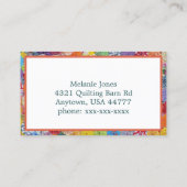 Kleurrijke Patchwork naaimachine Visitekaartje (Achterkant)