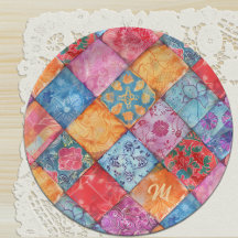 Kleurrijke Patchwork Print Monogram
