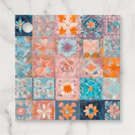 Kleurrijke Patchwork Quilt Art Gift Labels