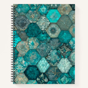 Kleurrijke Patchwork Quilt Art Spiral Notitieboek
