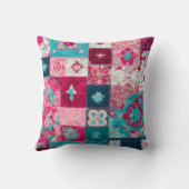 Kleurrijke Patchwork Quilt Art Square Sierkussen (Achterkant)