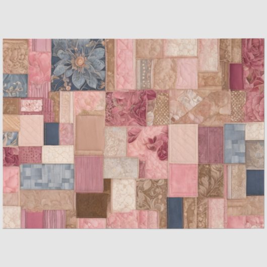 Kleurrijke Patchwork Quilt Art Tissue Papier (Voorkant)