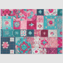 Kleurrijke Patchwork Quilt Art Tissue Papier