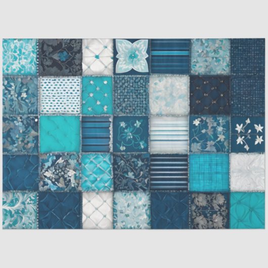 Kleurrijke Patchwork Quilt Art Tissue Papier (Voorkant)