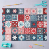 Kleurrijke Patchwork Quilt Art Tissue Papier (Craft)