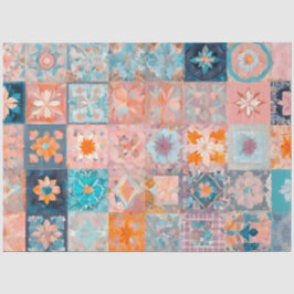 Kleurrijke Patchwork Quilt Art Tissue Papier