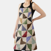 Kleurrijke Patchwork Quilt: Bloemtextuur. Schort (Insitu)