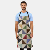 Kleurrijke Patchwork Quilt: Bloemtextuur. Schort (Gedragen)