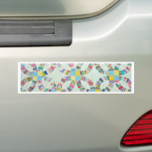Kleurrijke patchwork quilt bumpersticker (Op auto)