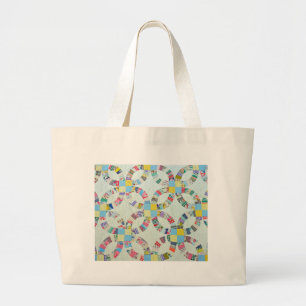 Kleurrijke patchwork quilt grote tote bag