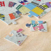Kleurrijke patchwork quilt legpuzzel (Zijkant)
