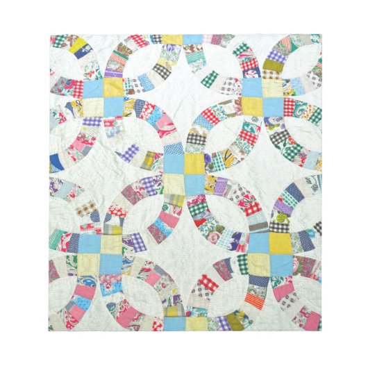 Kleurrijke patchwork quilt notitieblok (Voorkant)
