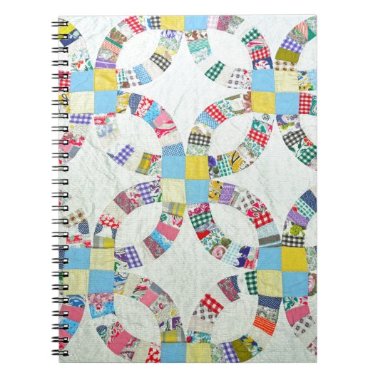 Kleurrijke patchwork quilt notitieboek (Voorkant)