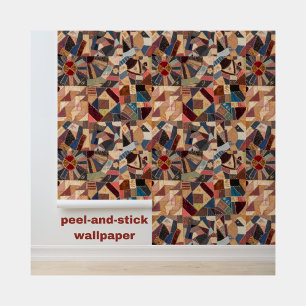 Kleurrijke Patchwork Quilt Rustiek Elegant Behang