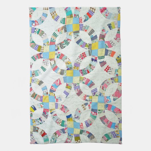 Kleurrijke patchwork quilt theedoek (Verticaal)