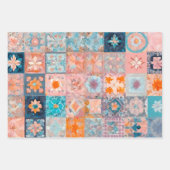 Kleurrijke Patchwork Quilt Wrapping Paper Sheets (Voorkant 3)