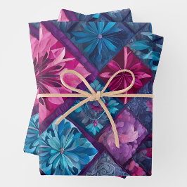 Kleurrijke Patchwork Quilt Wrapping Paper Sheets