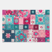 Kleurrijke Patchwork Quilt Wrapping Paper Sheets (Voorkant)