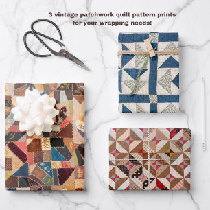 Kleurrijke patchwork Quilts Stijlvol Inpakpapier Vel